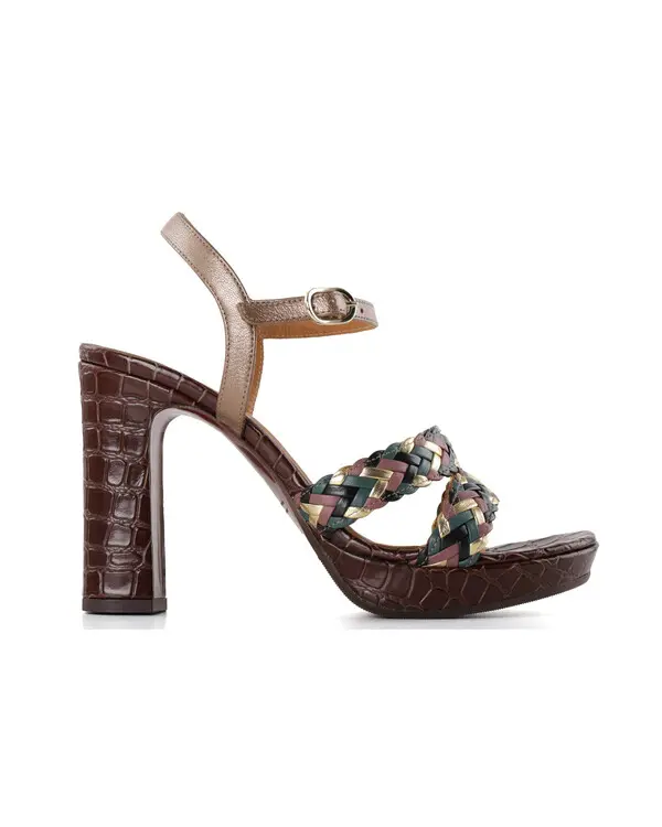 Woven Leather Platform Sandals