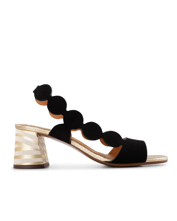 Two-Tone Block Heel Sandals