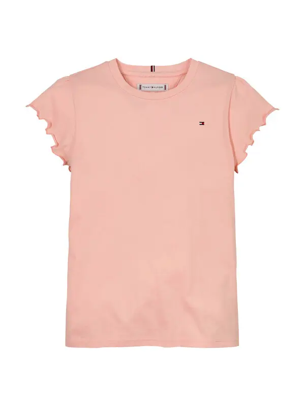 Slim Essential Ruffle Short Sleeve Top