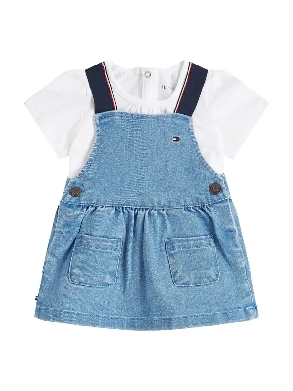Denim Dungaree Dress Set