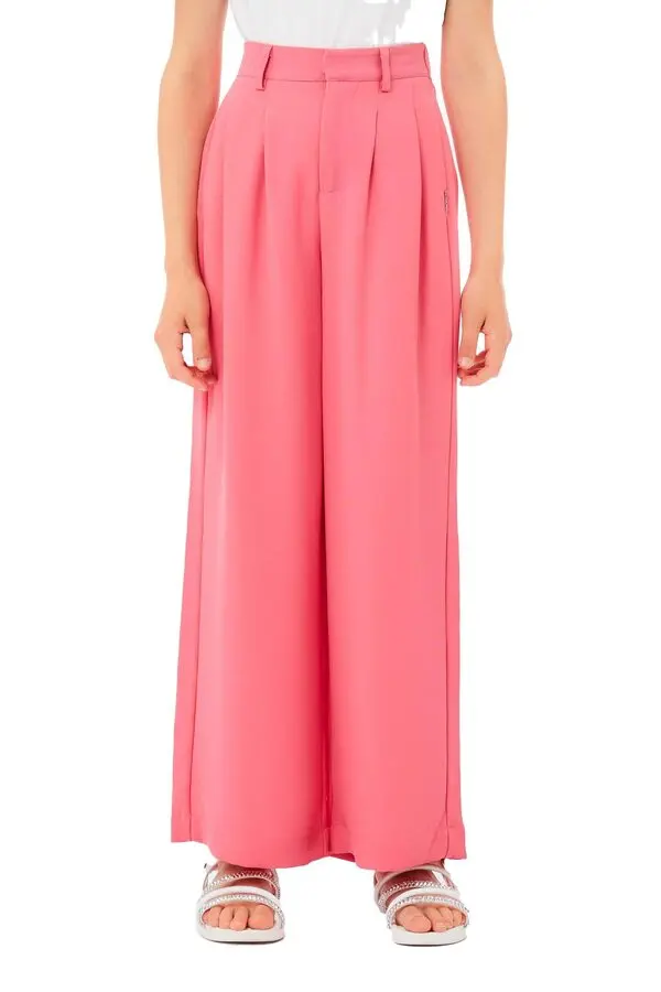 Darted Wide Leg Trousers