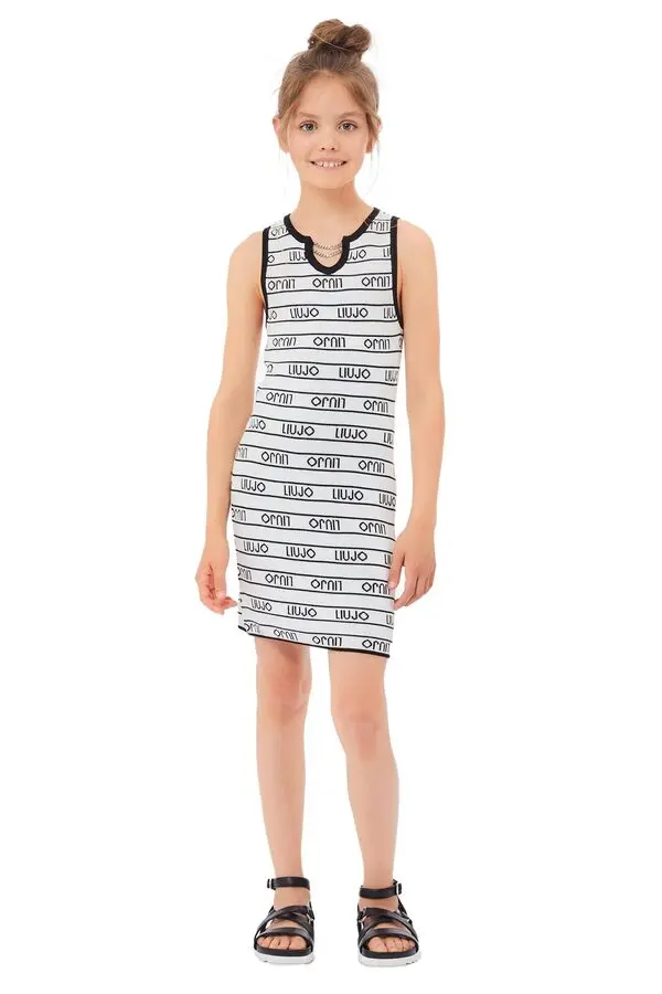 All-over Logo Sleeveless Short Dress