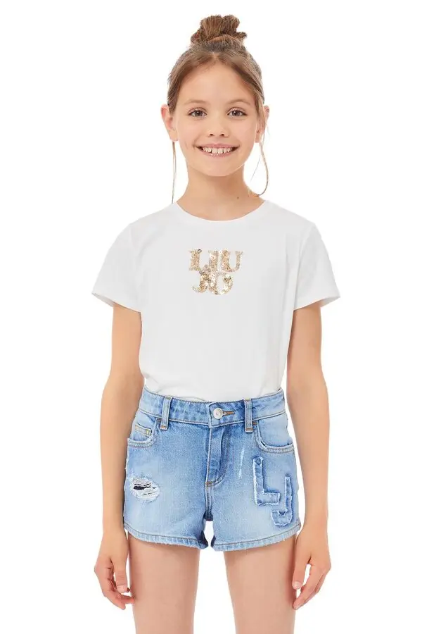 Cotton Denim Shorts