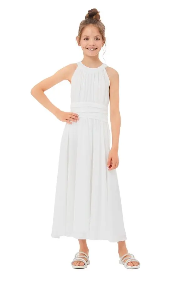 Sleeveless Long Crepe Dress