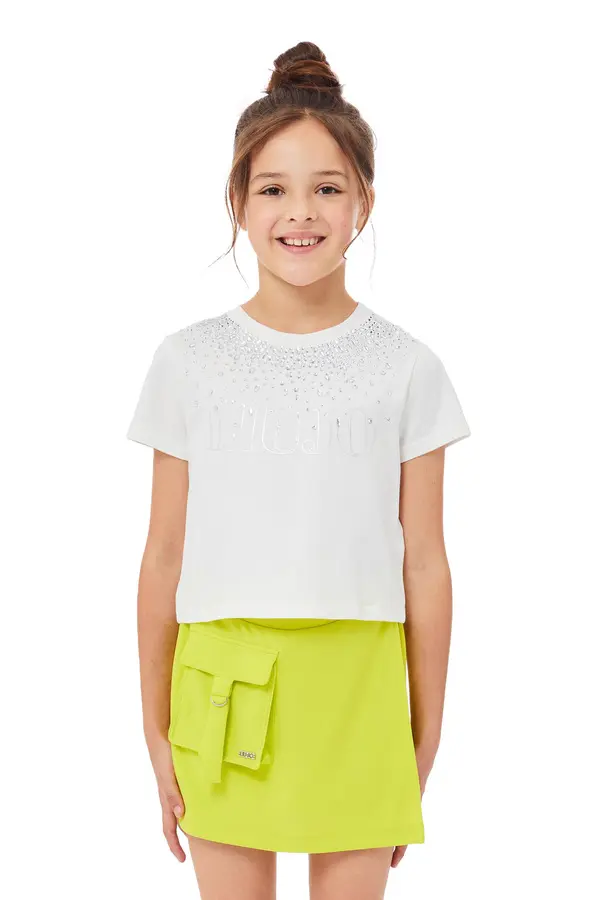 Top with Embellished Neckline