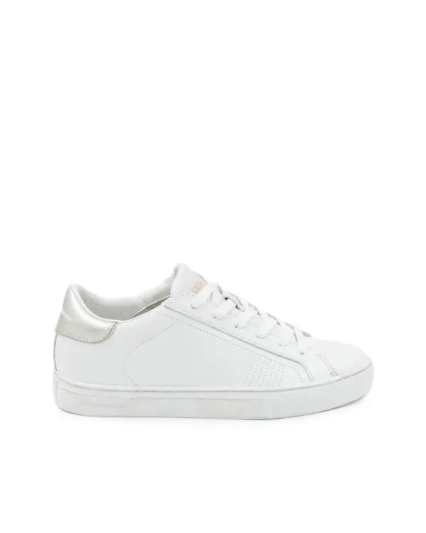 Silver Back Leather Sneakers