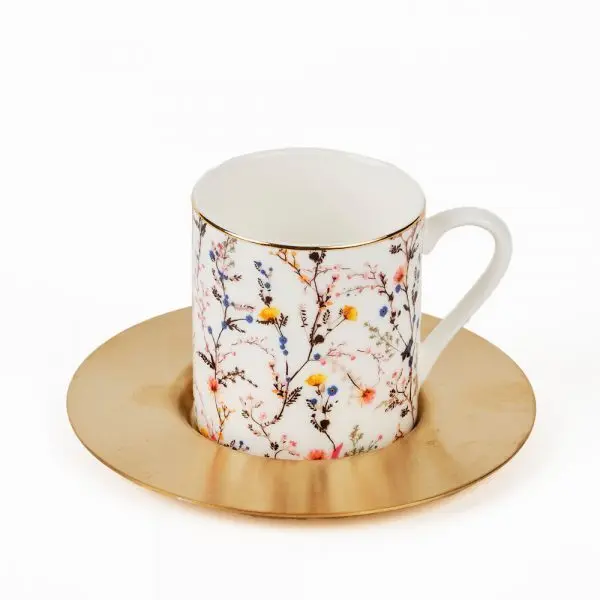 Set of 6 Esp Cup W Sau Botanical