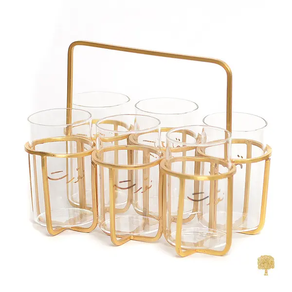 Set of 6 Carrier Glasses Nawarit W Br Base Set 