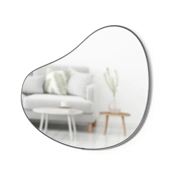  Hubba Pebble Wall Mirror 24x36 Matte Titanium