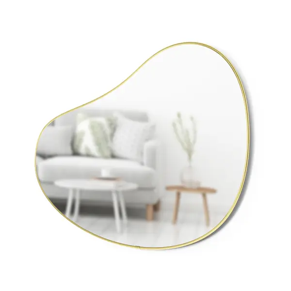  Hubba Pebble Wall Mirror 24x36 Brass