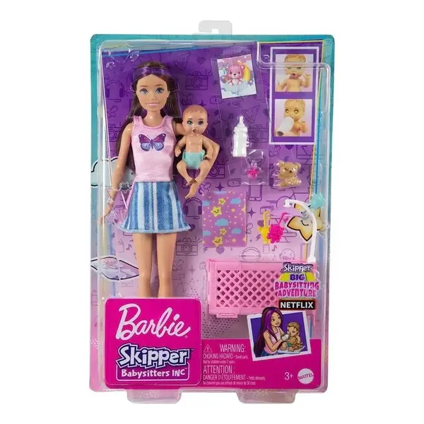 Barbie Skipper Babysitters Doll And Playset - Sleepy Baby Skipper