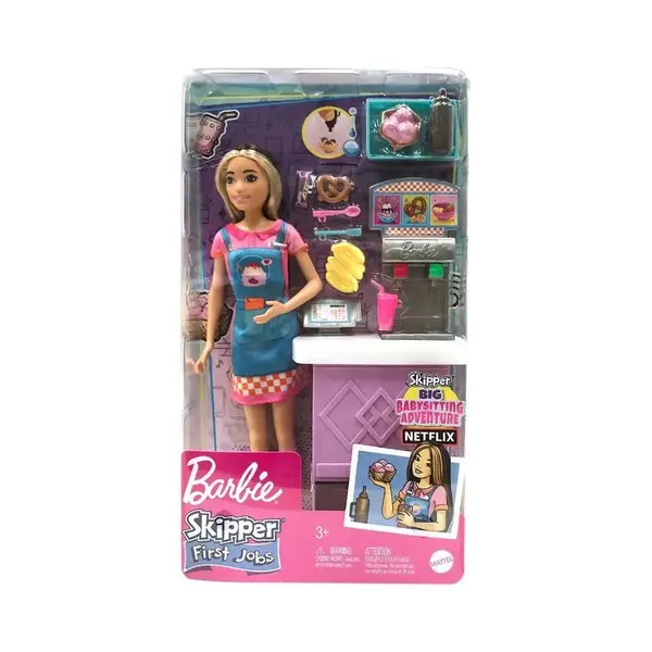 Barbie Toys, Skipper Doll And Snack Bar Playset with Counter