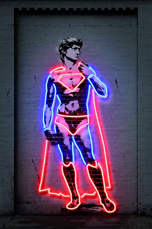  NEON ART - David Poster
