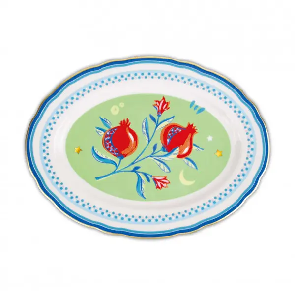  Oval Plate Pomegranate 34 x 25 cm