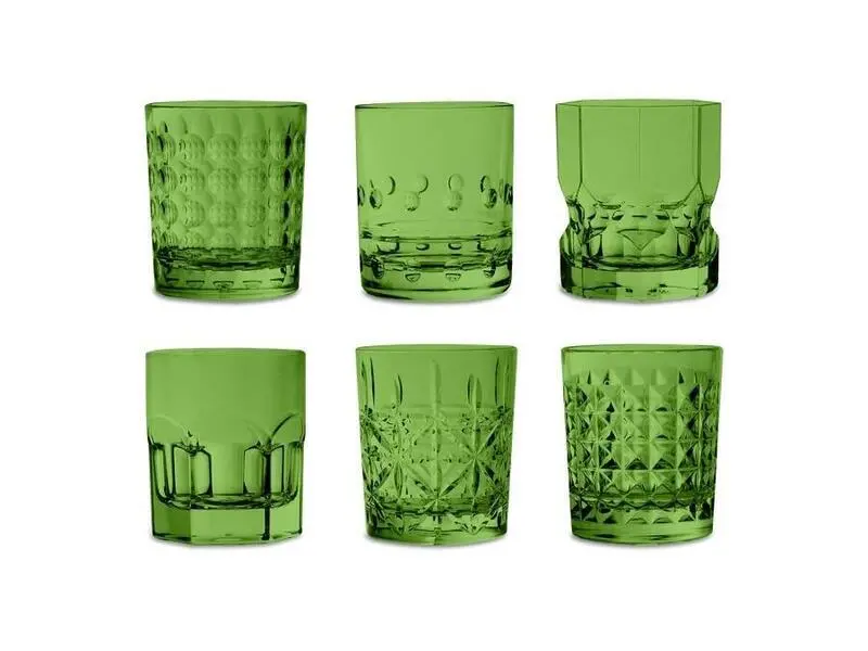  Set of 6 - Green Assorted Tumblers