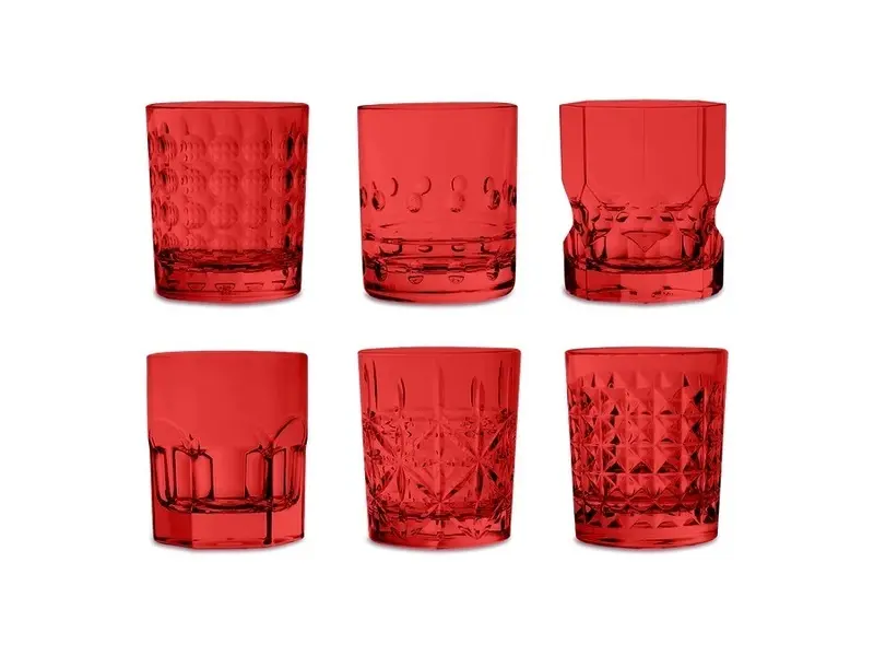  Set of 6 - Red Assorted Tumblers