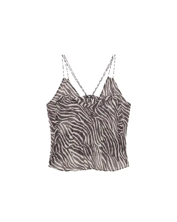V-Neck Zebra Print Top