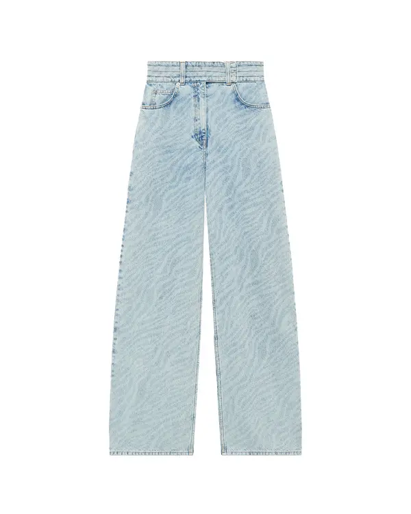 Zebra Print High-Waisted Jeans