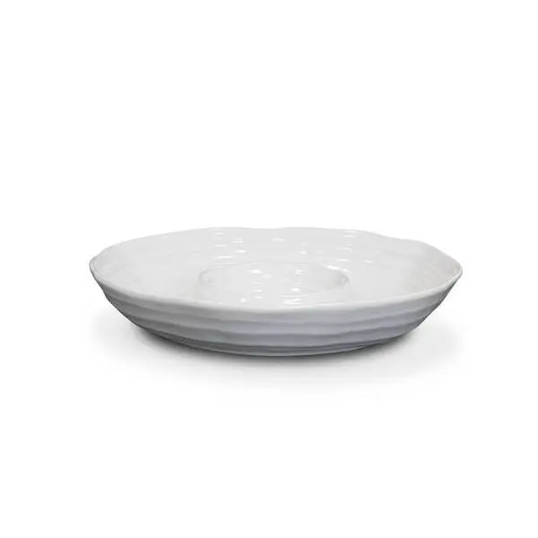  White Round Chip & Dip Return 36.5x6 cm