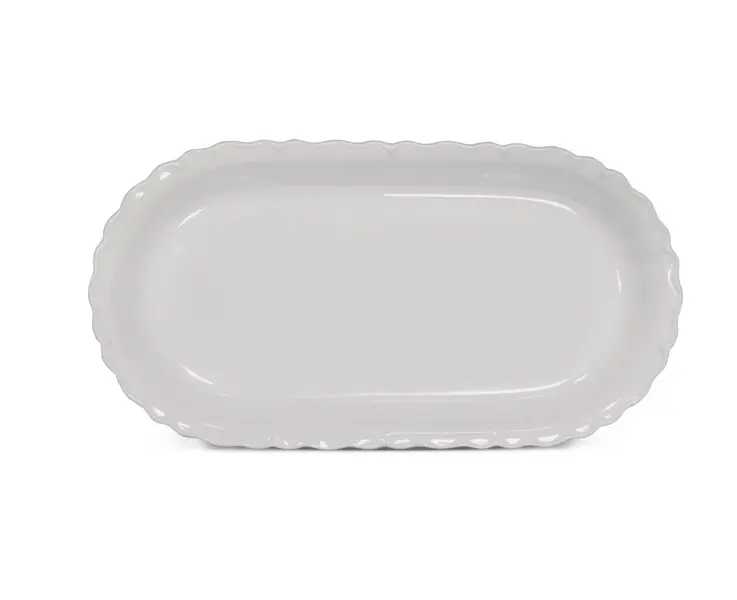 White Platter 38x20 cm