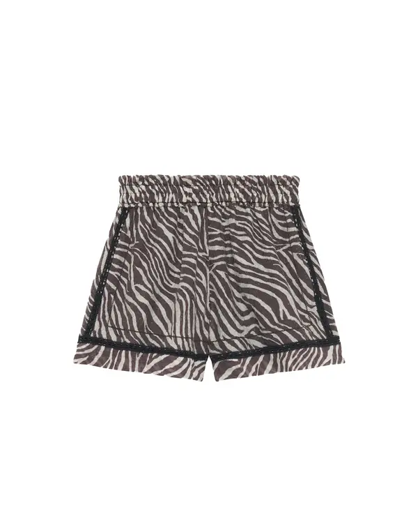 Brown Zebra Print Shorts 
