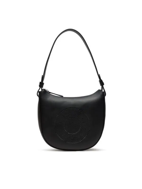 Circle Perforated Moon Shoulder Bag