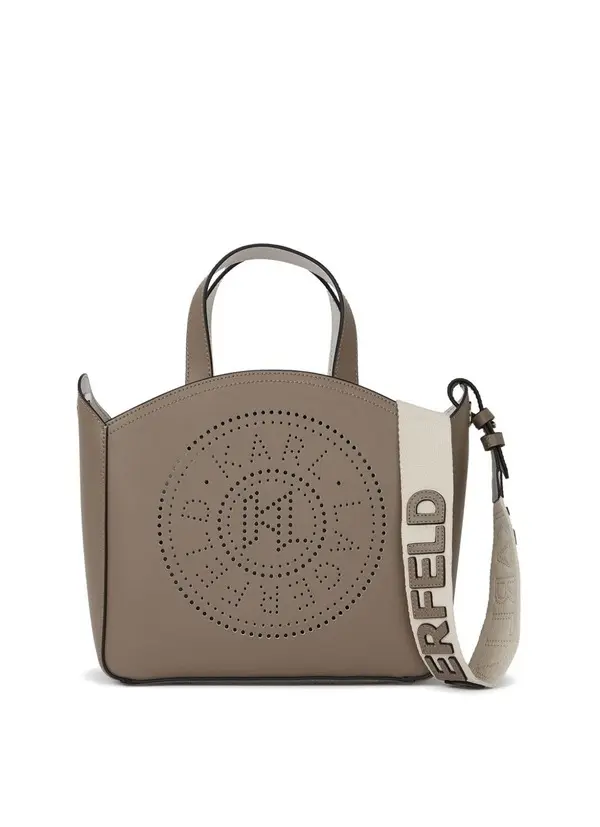 Circle Perforated Small Tote Bag