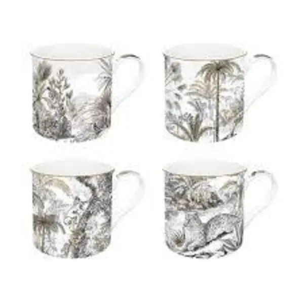  Set Of 4 - RETRO JUNGLE Mug Set