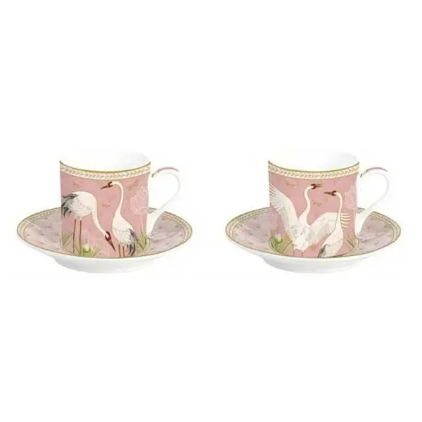  Set Of 2 - DANCING HERONS Fine China Bowls