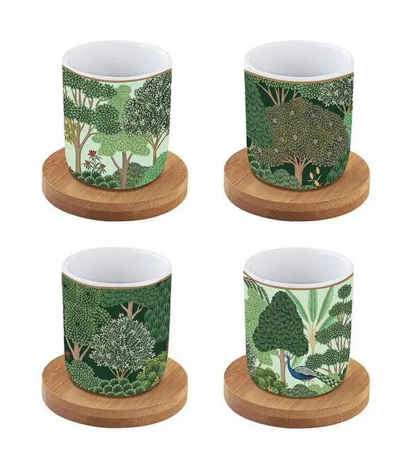 Set of 6 - Woodland Coffee Cup Set