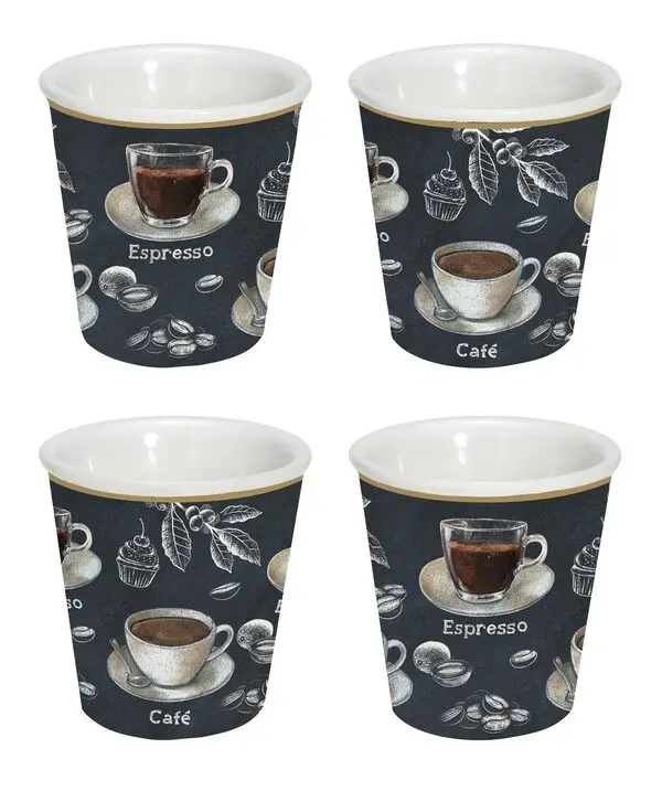 Set of 4 - Barista Porcelain Coffee Set