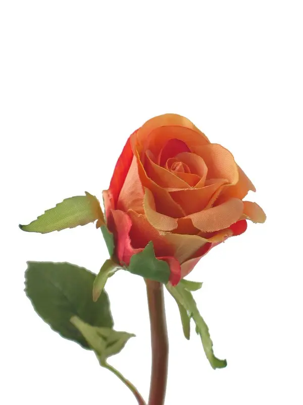 Artificial Flower - Open Rose Bud in Salmon