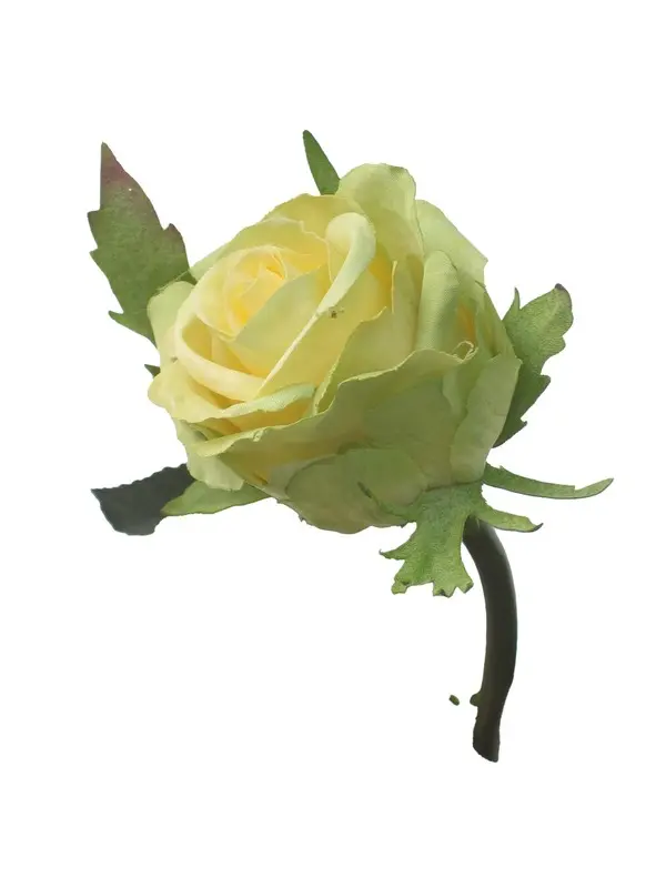 Artificial Flower - Rose Spray in Light Yellow