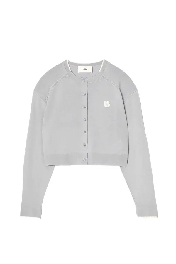 Cropped Cardigan with Ribbed Trim