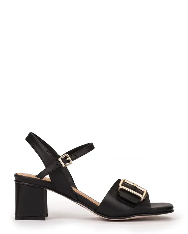 Leather Wide Heel sandals