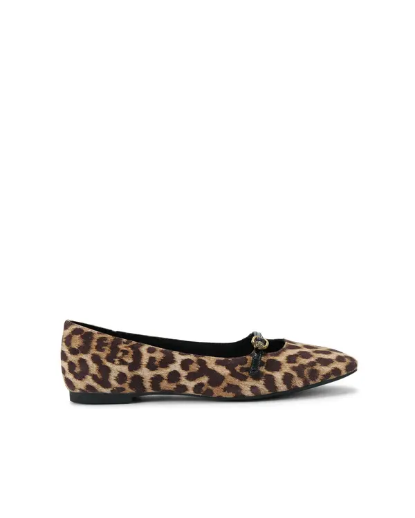  Leopard Print Mary Jane Flats