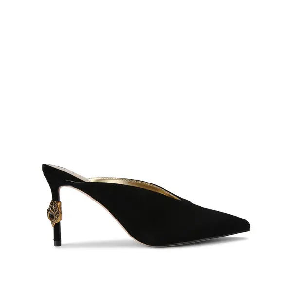  Medusa Embellished Velvet Mules
