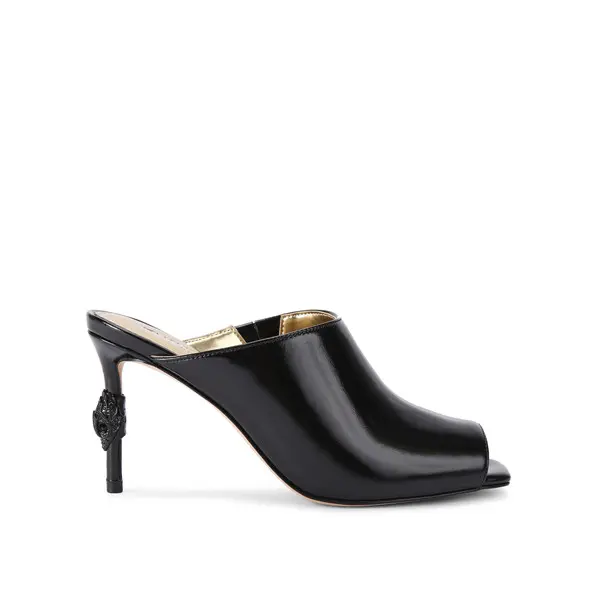  Medusa Embellished Peep-Toe Mules
