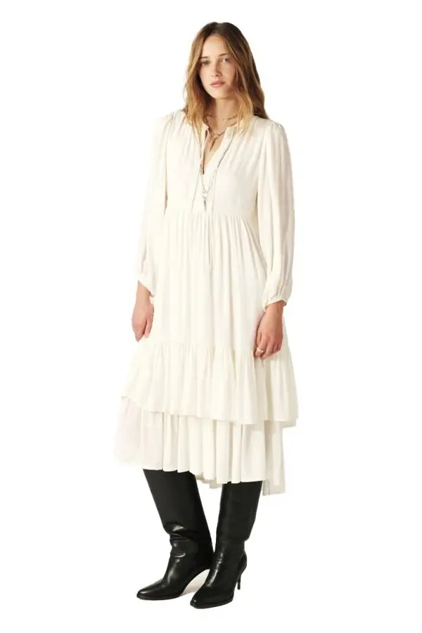 Plume Tiered Midi Dress