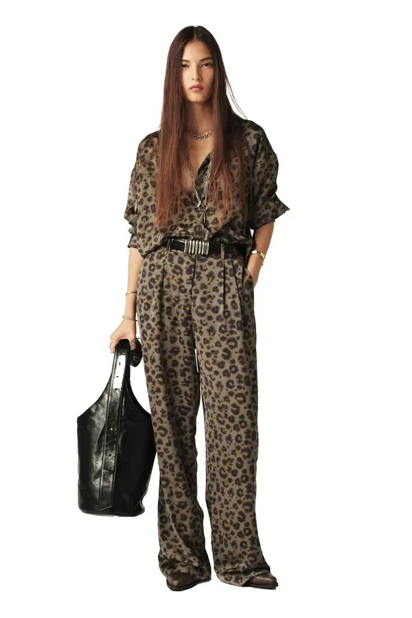Bloy Leopard Print Wide-Leg Trousers