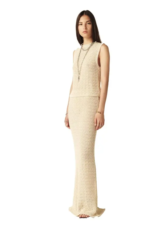 Knit Wool Maxi Skirt