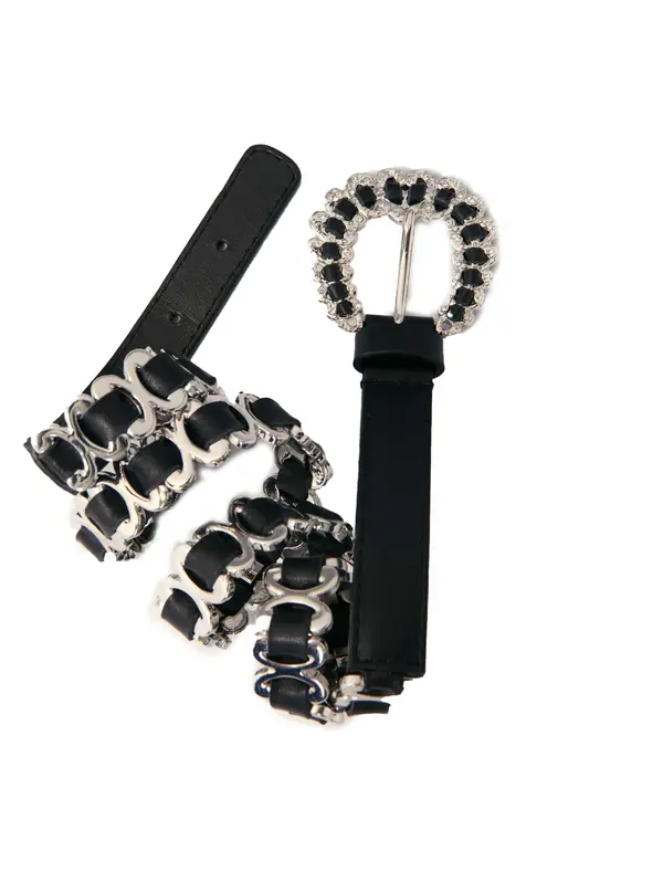 Diamanté-Buckle Belt