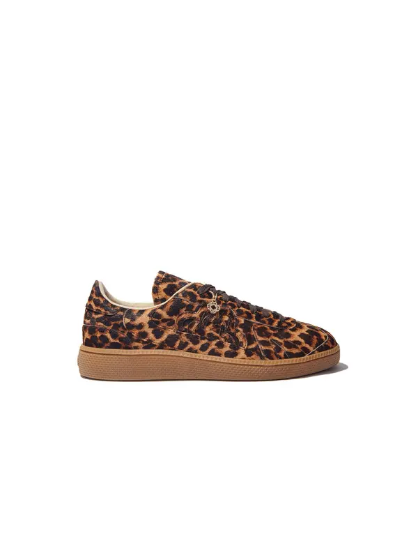 Leopard Print Leather Sneakers