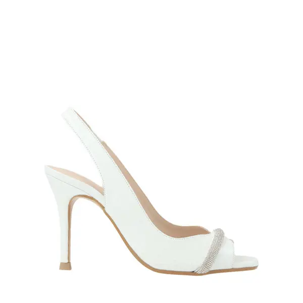 Snake-Effect Slingback Heels with Embellished Strap
