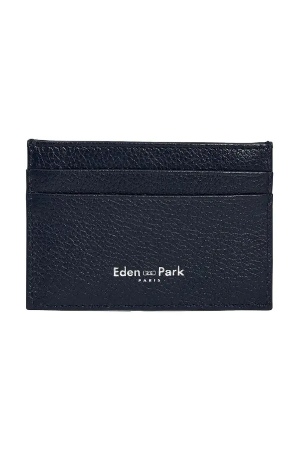grained leather card holder
