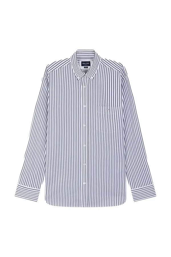 Straight-fit striped cotton shirt
