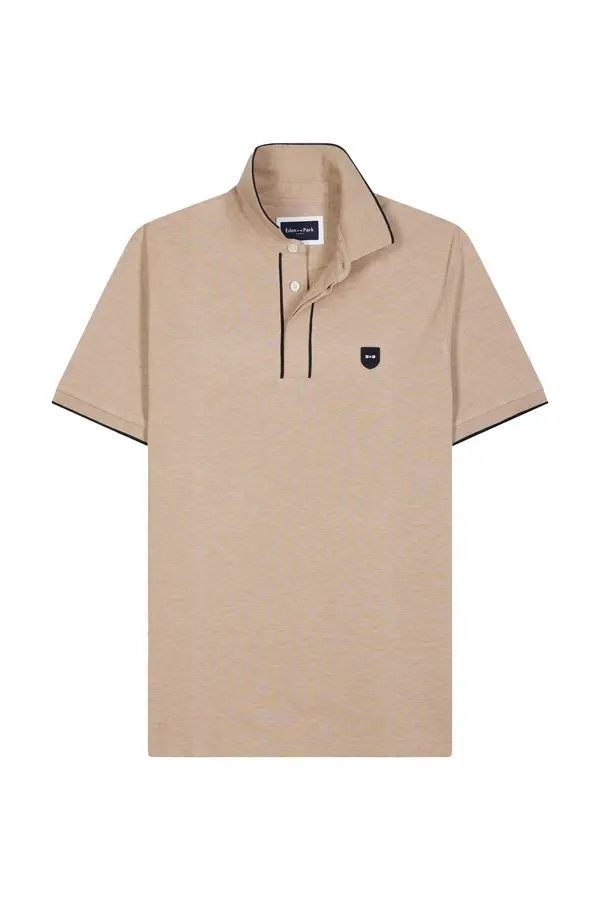 Slim-fit short-sleeved polo shirt