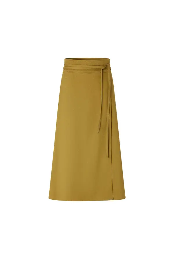 Cotton-blend Wrap Skirt
