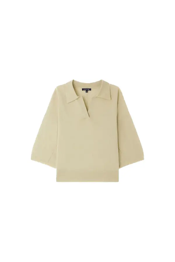 Wool Sweater with Polo Collar