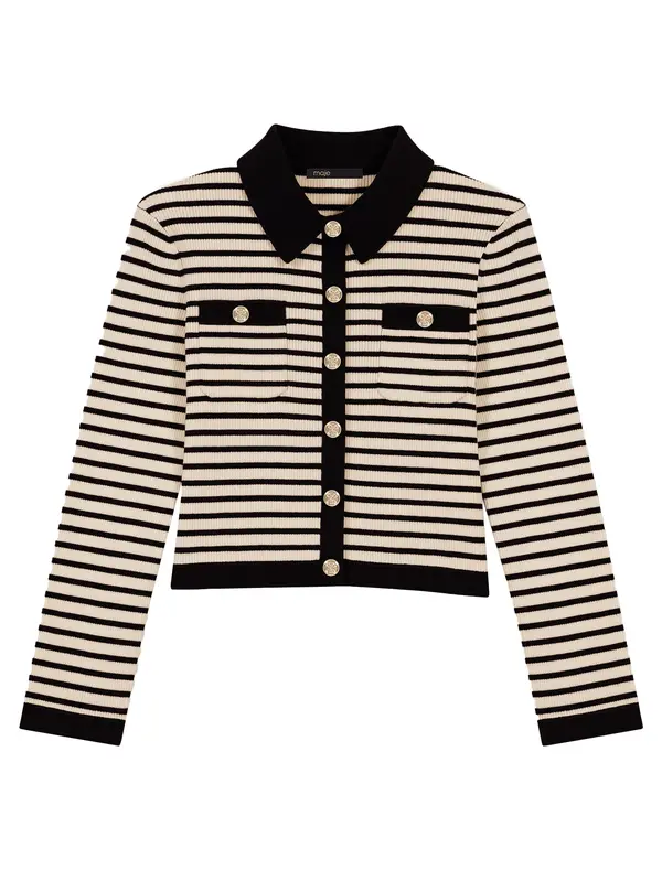 Ribbed Knit Cropped Cardigan